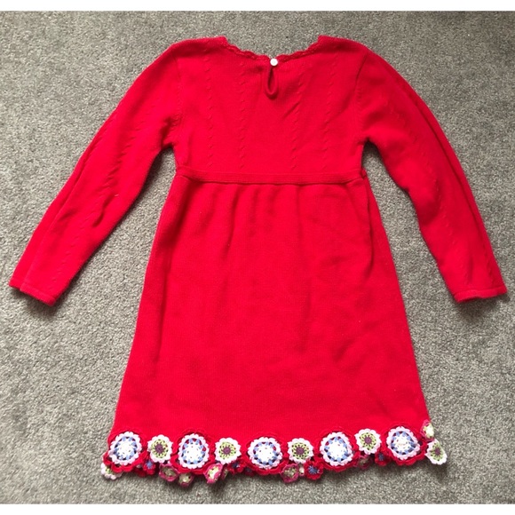 🎉HP🎉GIRLS LIZ CLAIBORNE Red Dress w/Embroidery - Picture 4 of 5